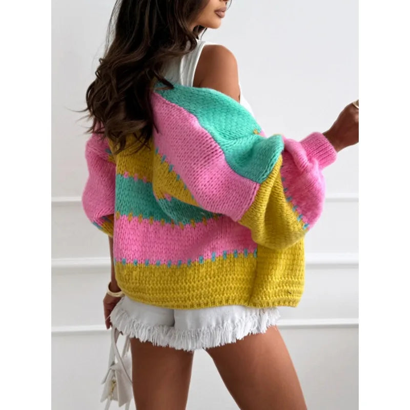 Contrast Color Sweater