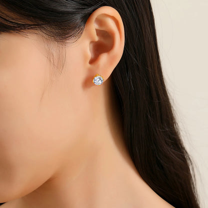Szjinao 18K Gold Moissanite Stud Earrings