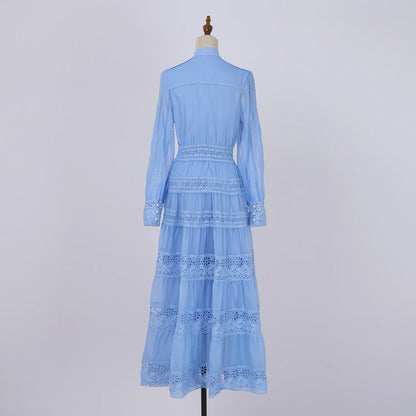 Lace Embroidery Maxi Dress