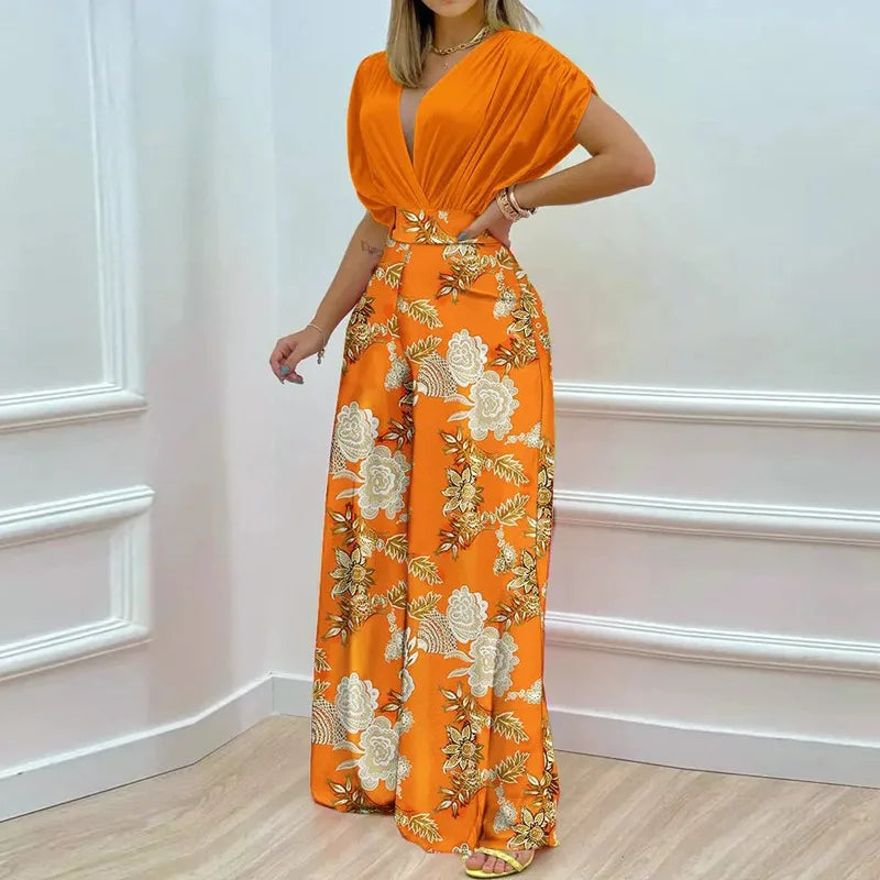 V-Neck Two-Piece Set
