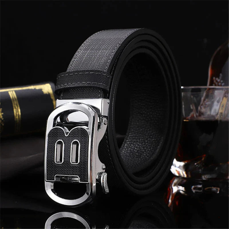 Wide leather canvas belt