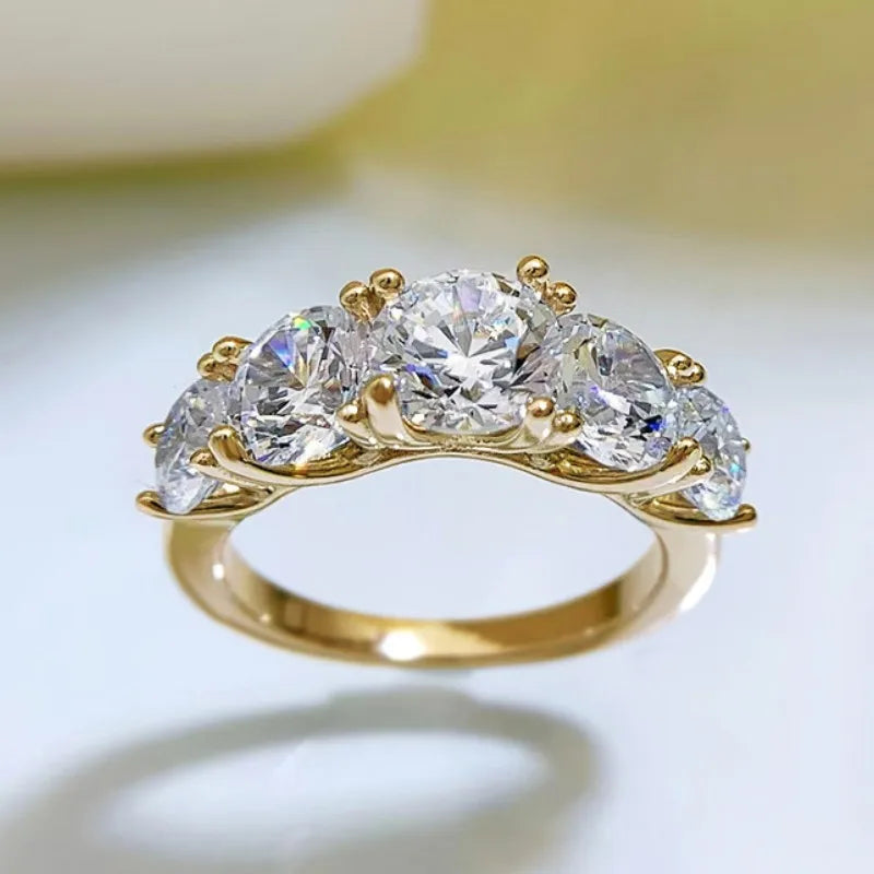 5-Stone Moissanite Wedding Ring