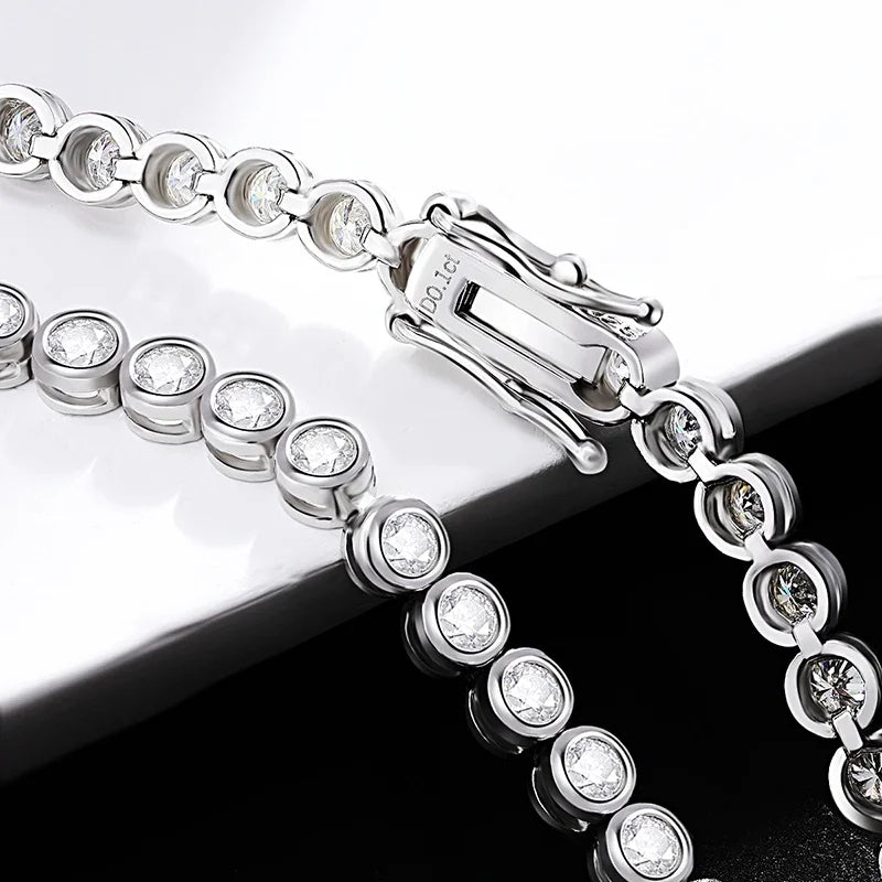 Moissanite Silver Tennis Bracelet