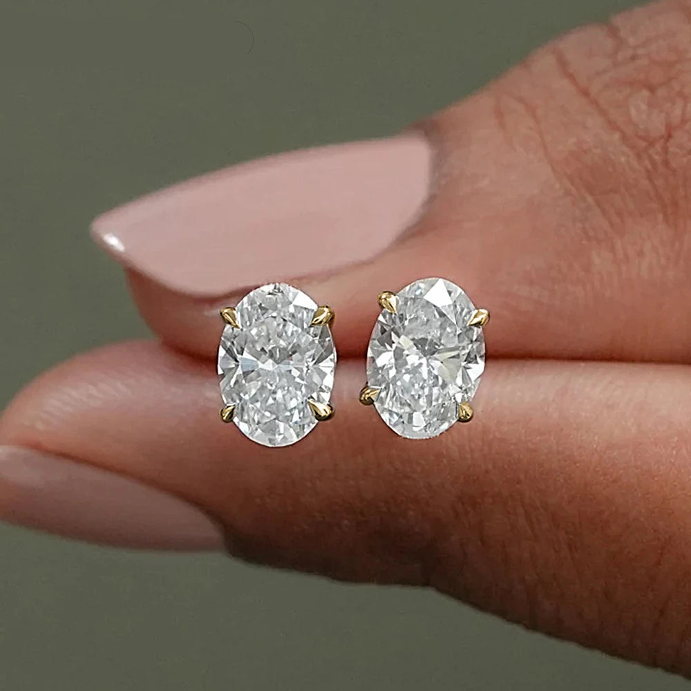 Oval Cut Moissanite Earrings