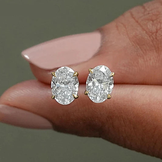 Oval Cut Moissanite Earrings