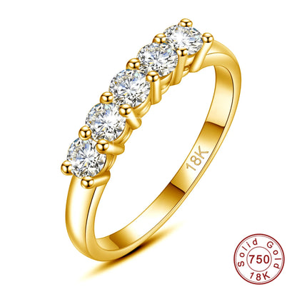 18K Gold Moissanite Ring
