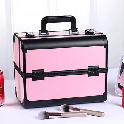 Portable Aluminum Alloy Makeup Train Case with Handle
