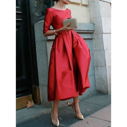 Elegant Pleated Midi Dress