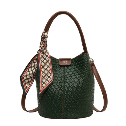 Woven Bucket Shoulder Bag