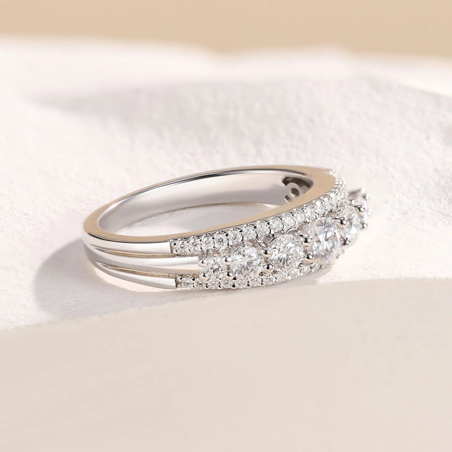 Moissanite Eternity Wedding Band