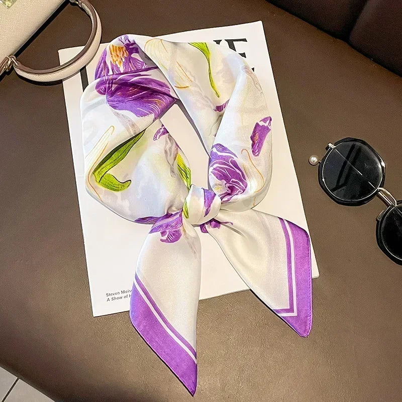 Luxury Print Silk Square Scarf