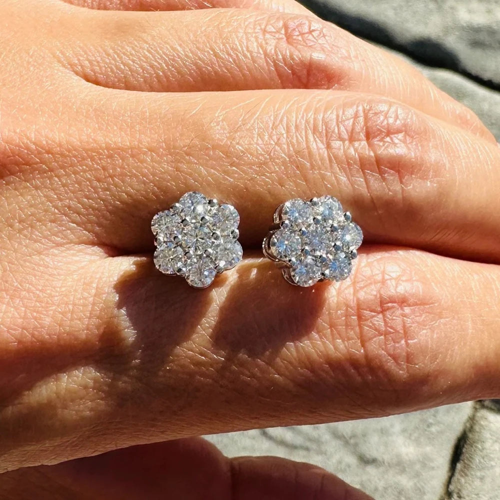 Flower Cluster Moissanite Earrings