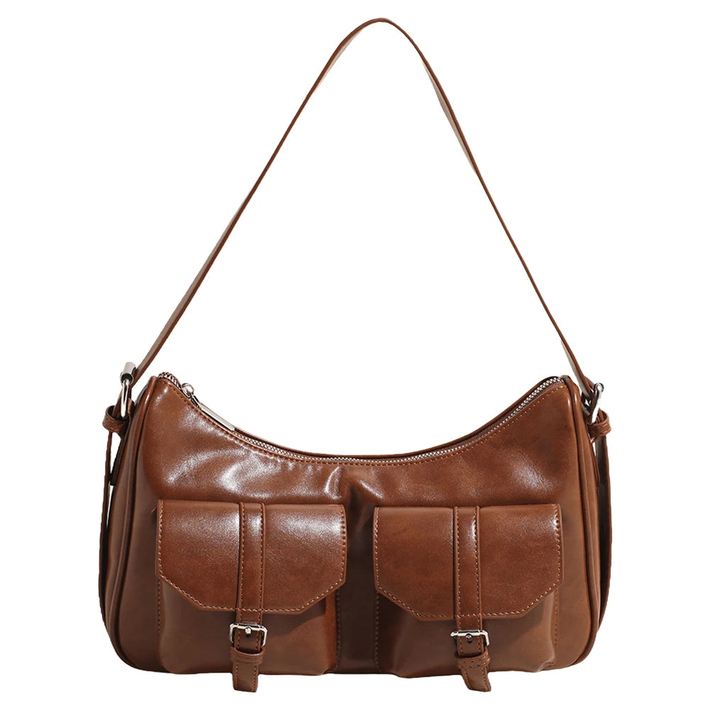 Women PU Leather Multi-Pocket Tote Bag