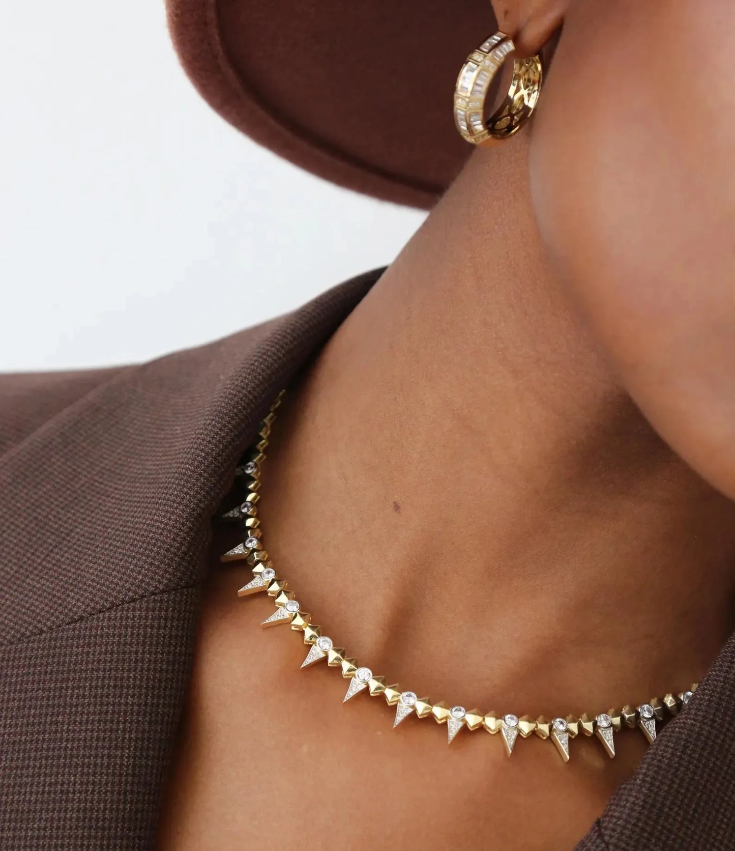 Punk CZ Spike Necklace