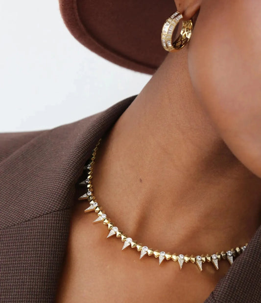Punk CZ Spike Necklace
