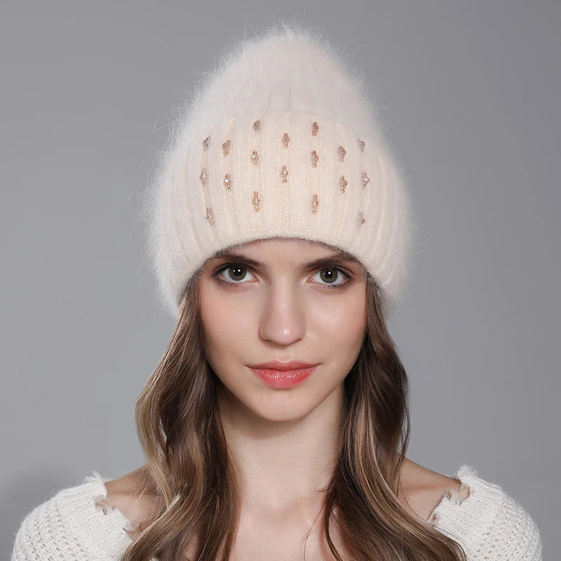 Women’s Angora Rabbit Fur Beanie