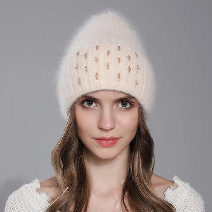 Women’s Angora Rabbit Fur Beanie