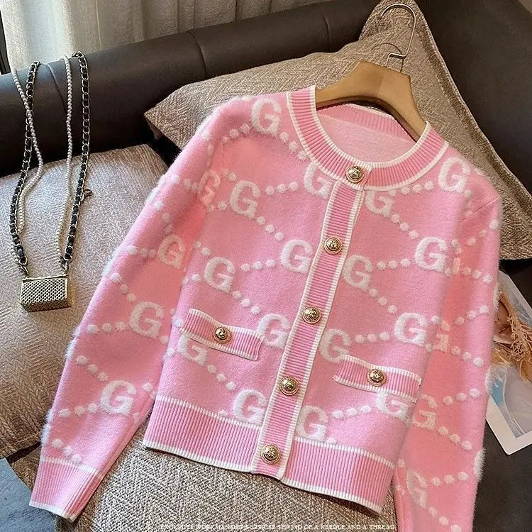 Pink Knitted Cardigan