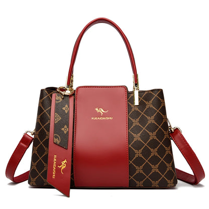 Printed Leather Shoulder Bag