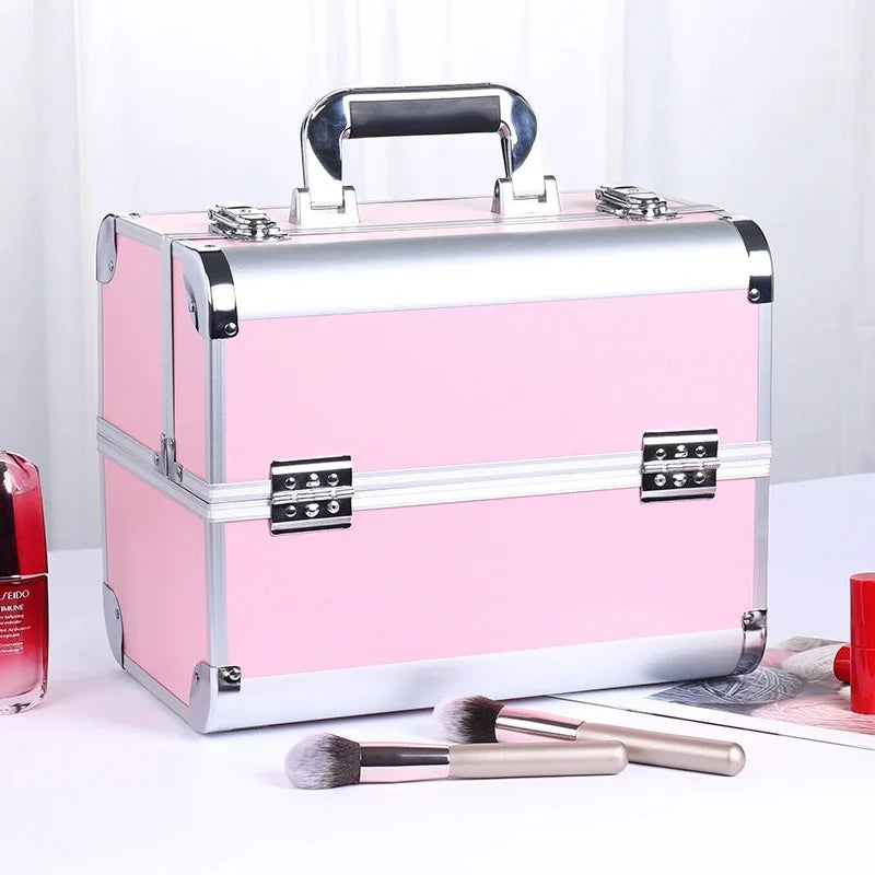 Portable Aluminum Alloy Makeup Train Case with Handle