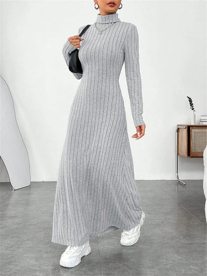 Turtleneck Knit Maxi Dress