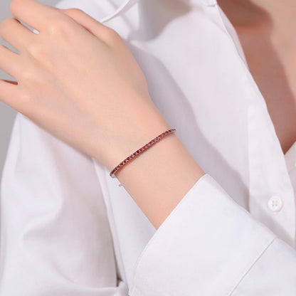 YLMyself Red Garnet Tennis Bracelet