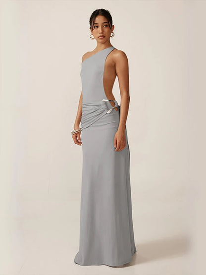 Elegant One-Shoulder Maxi Dress