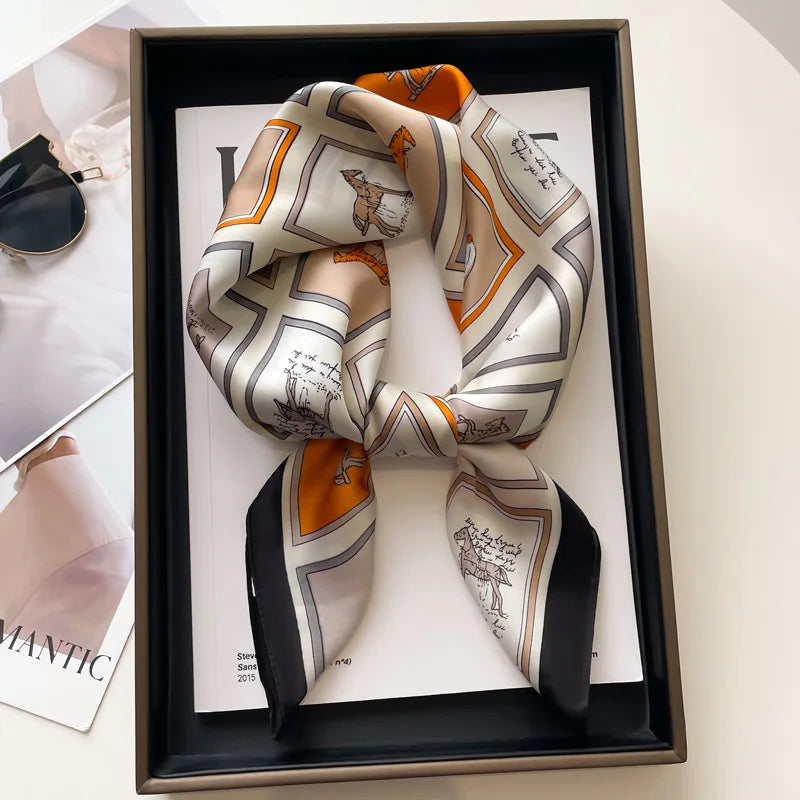 Elegant Silk Feel Square Scarf