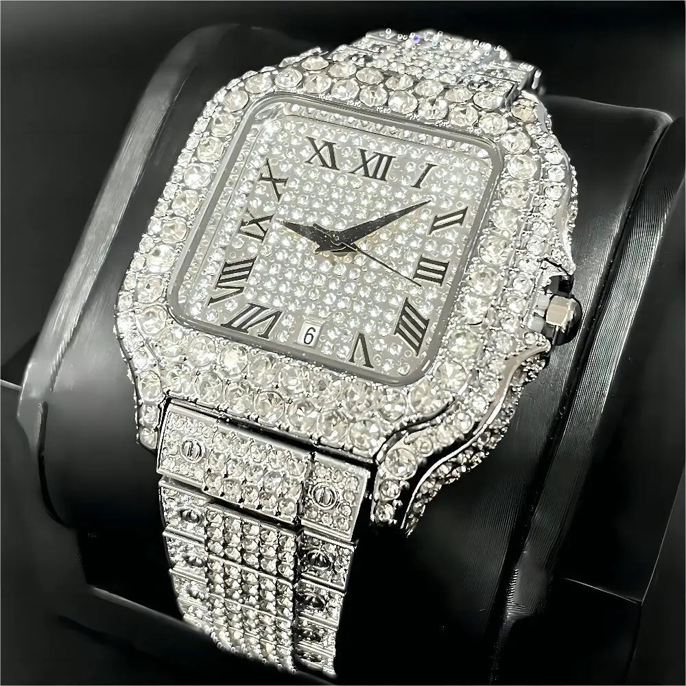 MISSFOX Ice Out Square Men’s Watch