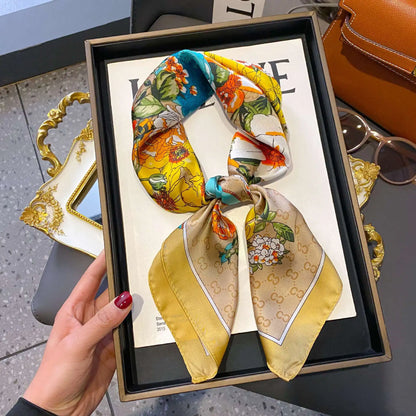 Luxury Silk Plaid Hijab Scarf