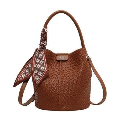 Woven Bucket Shoulder Bag