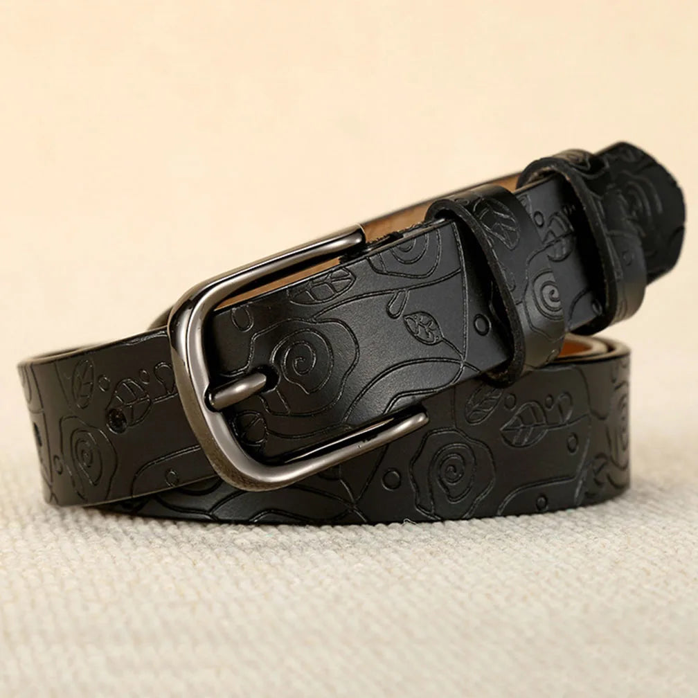 Floral Leather Belt