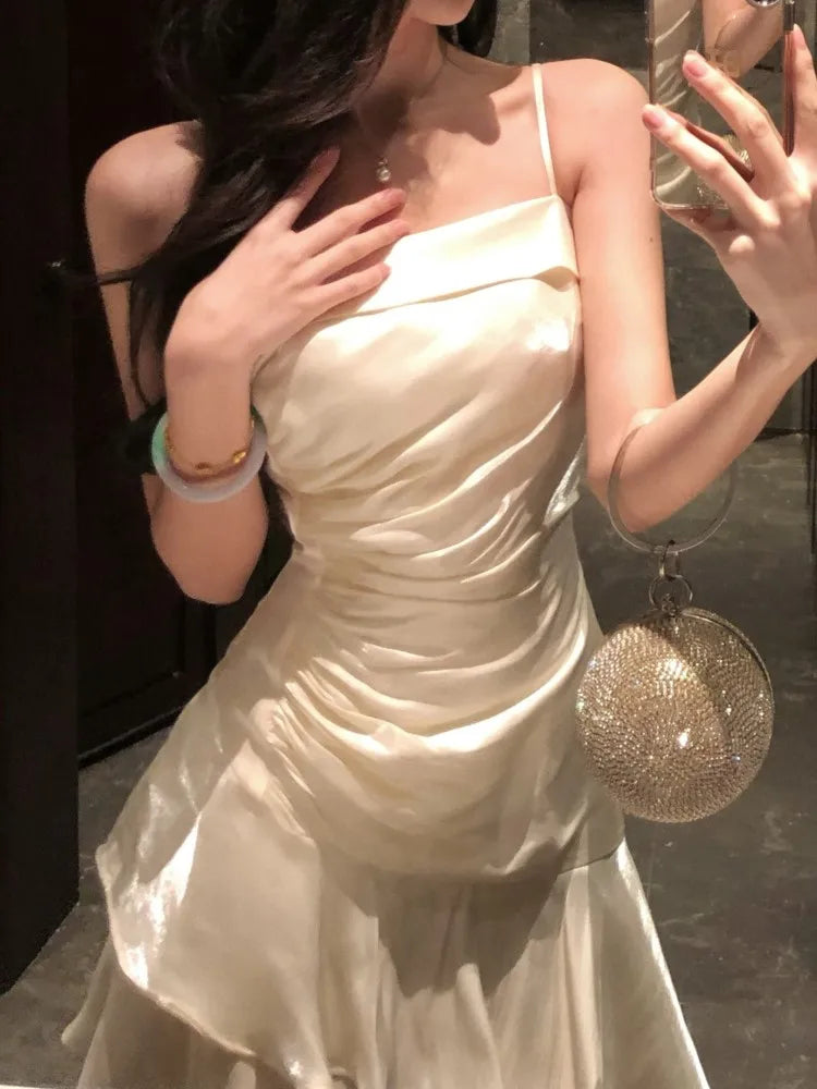 Ruffled Mermaid Sling Dress