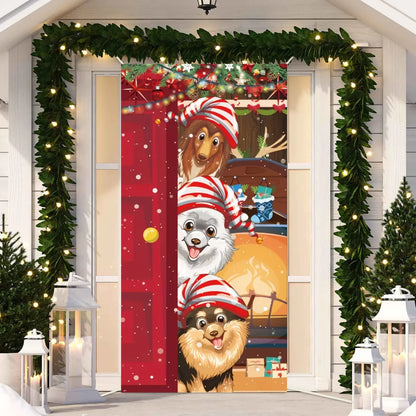 Cute Animals Christmas Door Cover