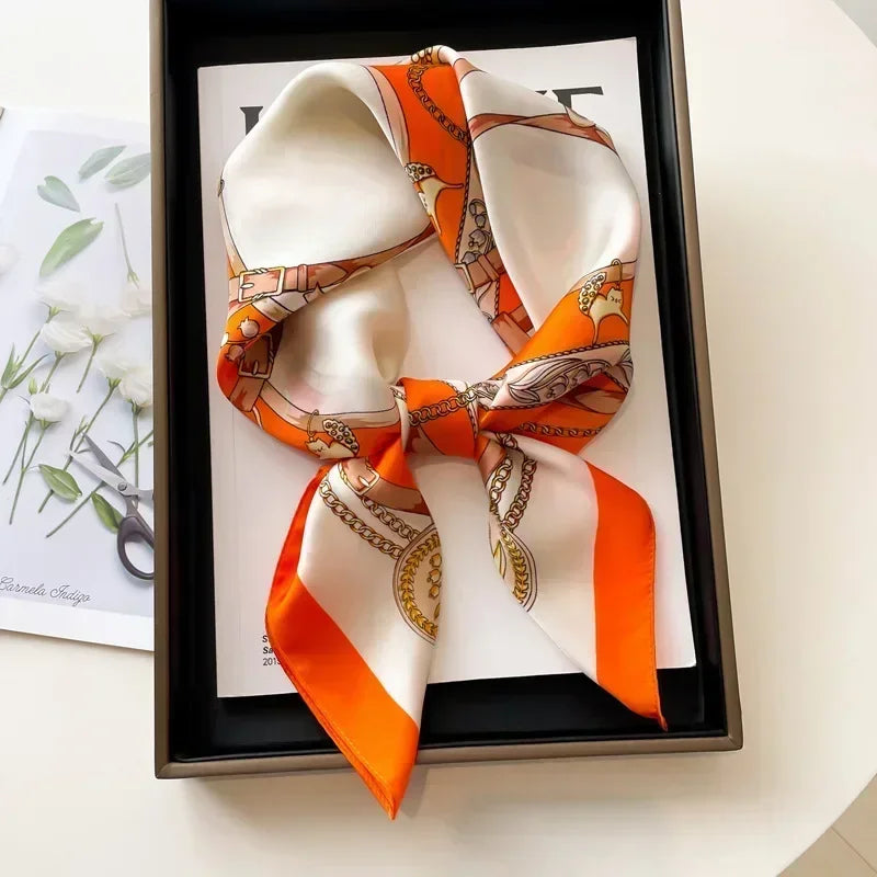 Luxury Print Silk Square Scarf
