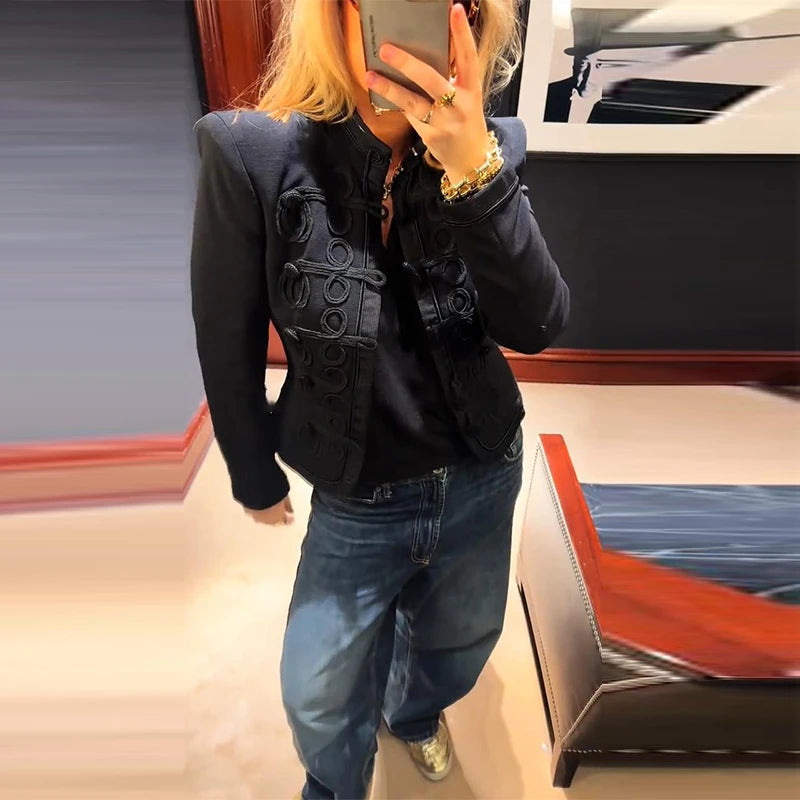 Patchwork Knit Blazer