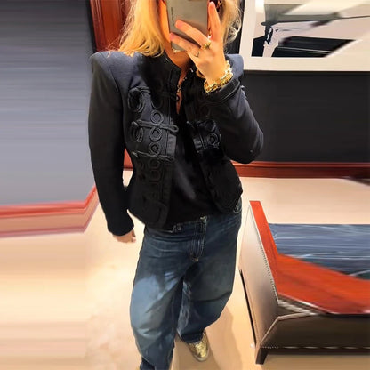 Patchwork Knit Blazer