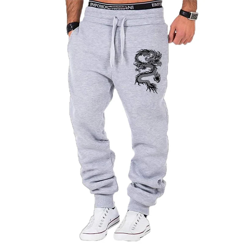Dragon print jogger pants