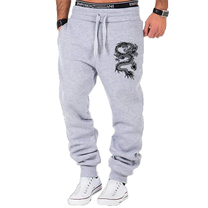 Dragon print jogger pants