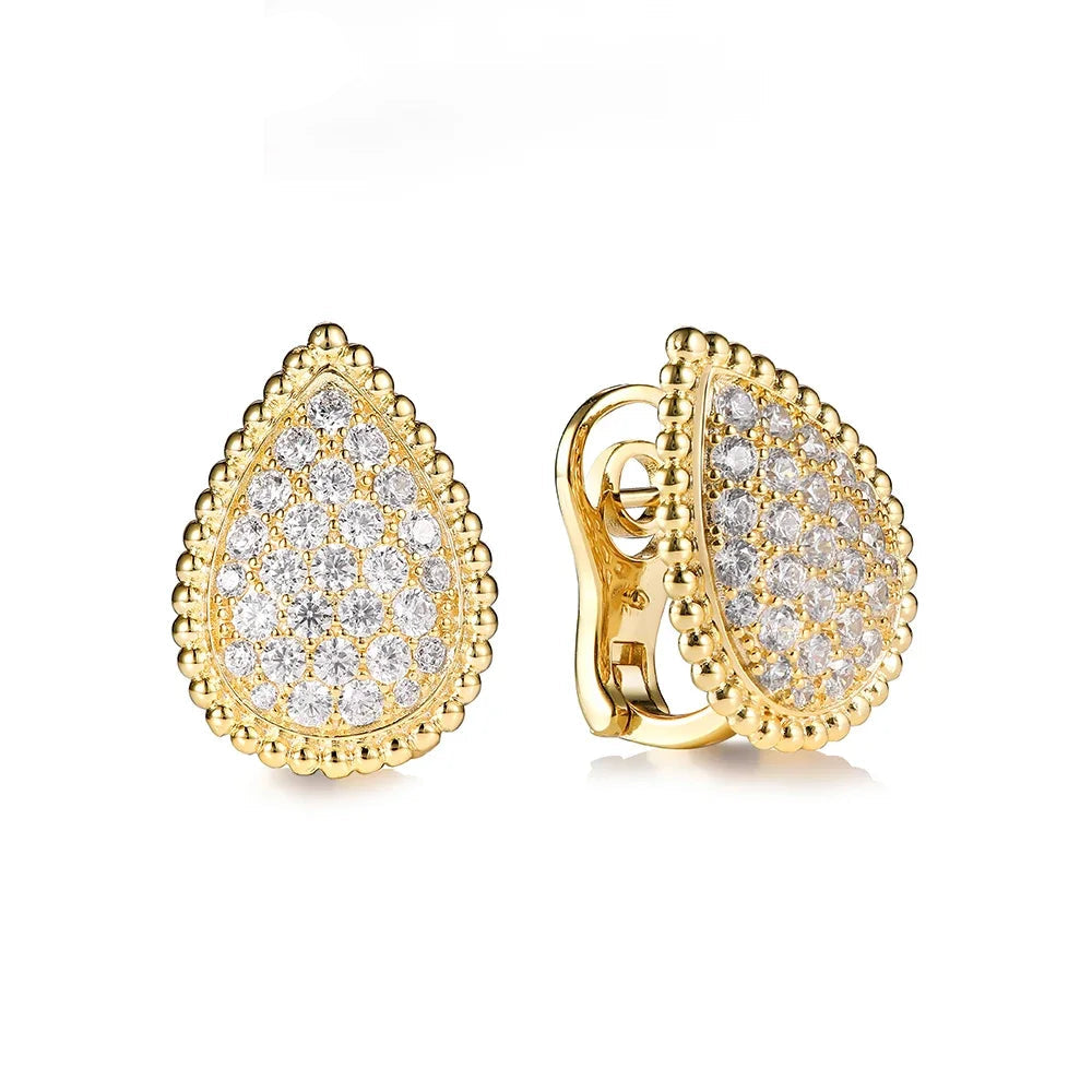 Vintage Water Drop Clip Earrings