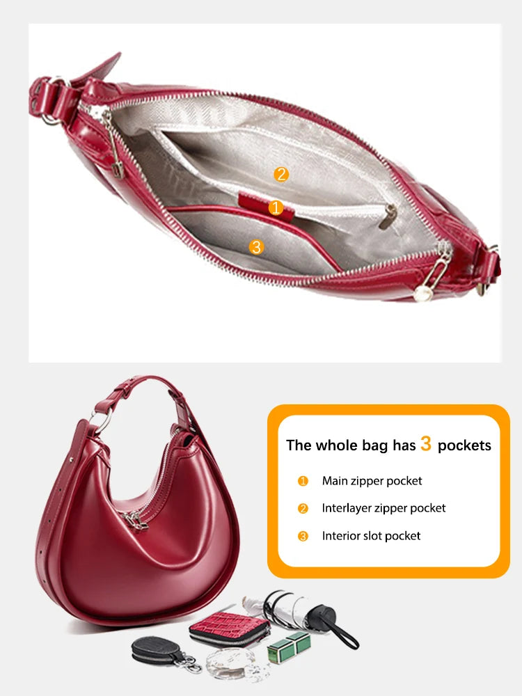 Premium Leather Hobo Bag
