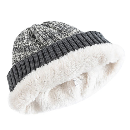 Two-Tone Fur Lined Winter Beanie