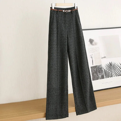 Woolen Trousers Straight Warm