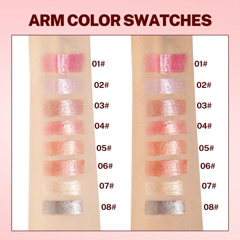 Qibest 8-Color Shimmer Glitter Lip Gloss