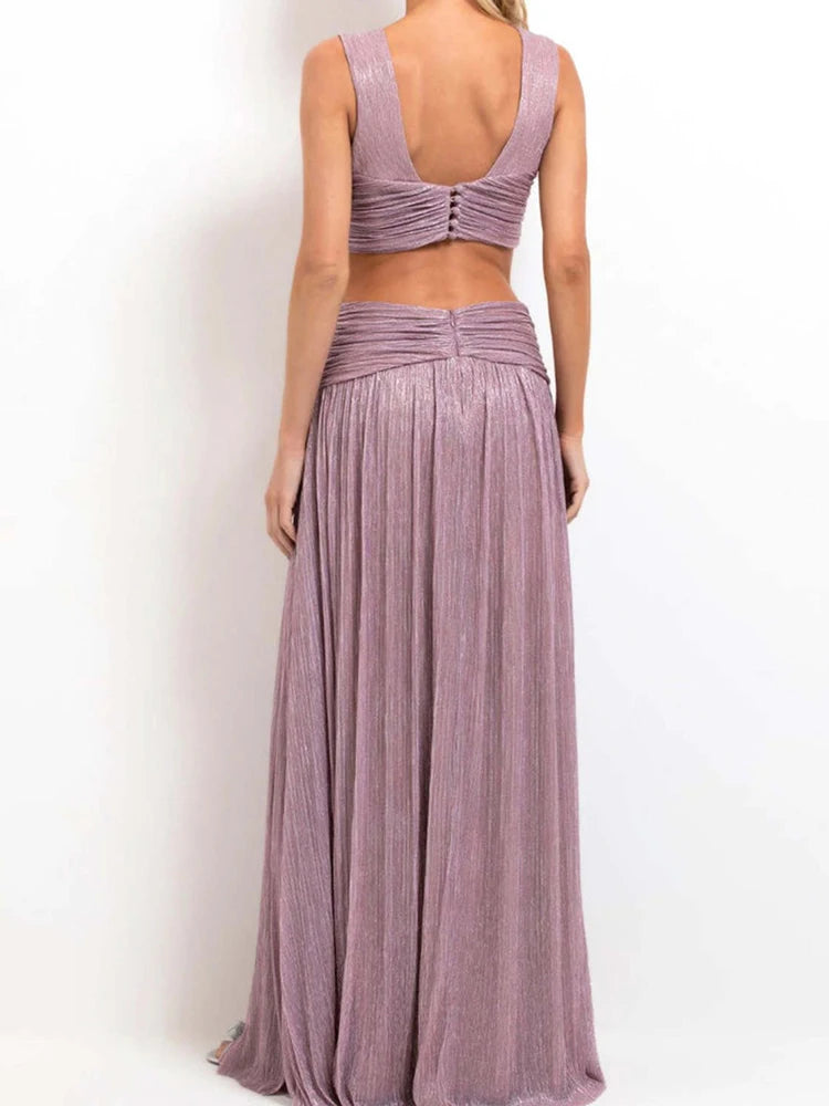 Strapless Backless Maxi Party Dress
