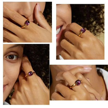 ALLNOEL Colorful Candy Gem Ring