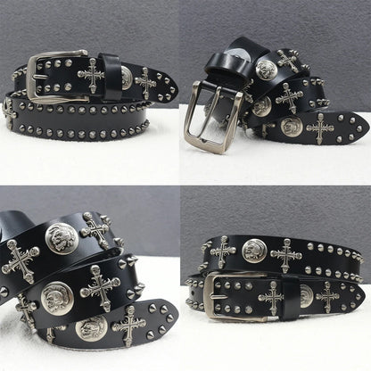 Heavy duty leather belt