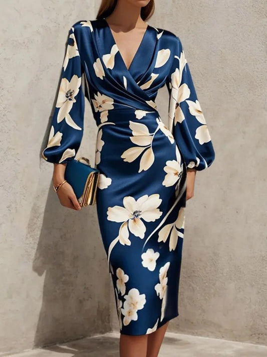Floral Puff Sleeve Midi Dress