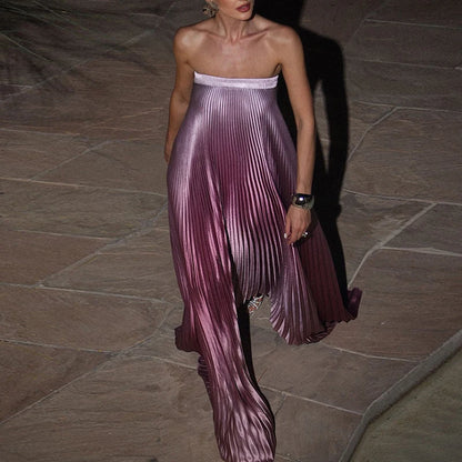 Fanbety Elegant Sleeveless Off-Shoulder Gradient Gown
