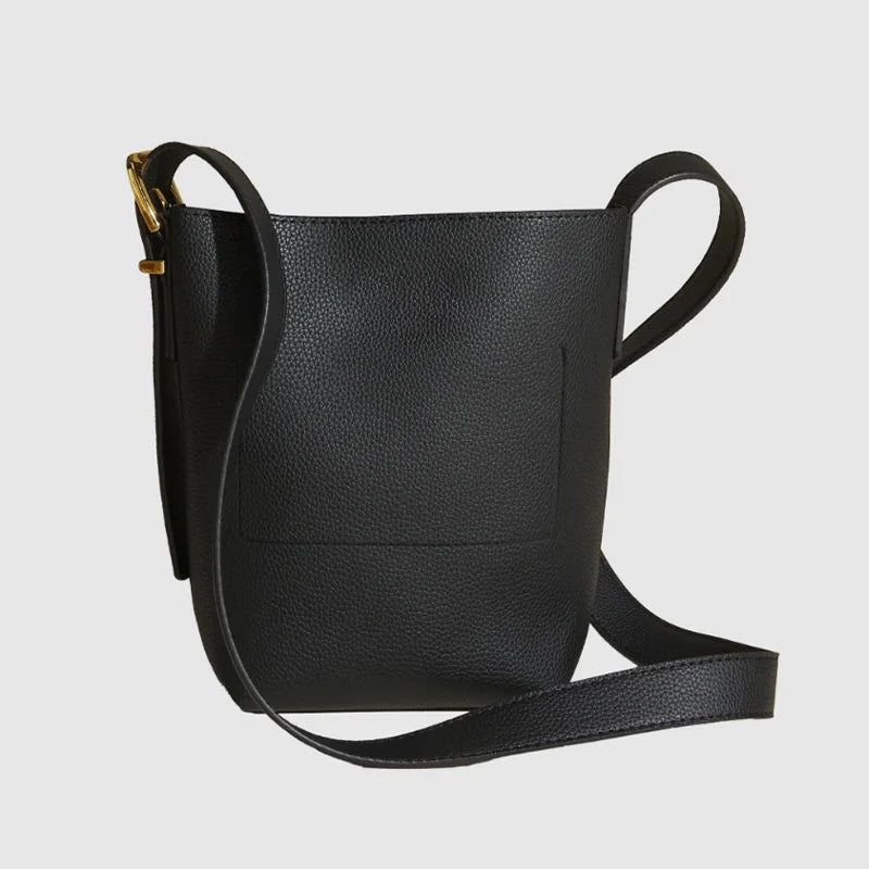 PU Leather Bucket Shoulder Bag